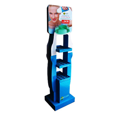 China custom made cosmetics cardboard display stand