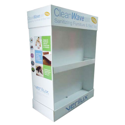 2 tiers cardboard display stand