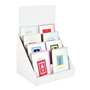 Compact 4 tier cardboard counter display stand