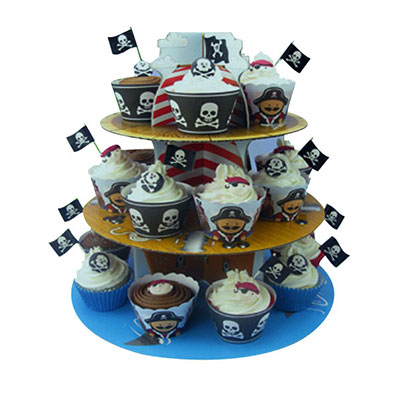 Three tiers round cardboard display tree