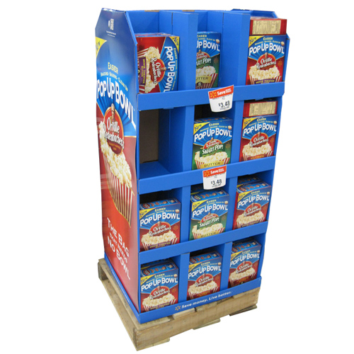 Double sides paper pallet display with compartments Germany