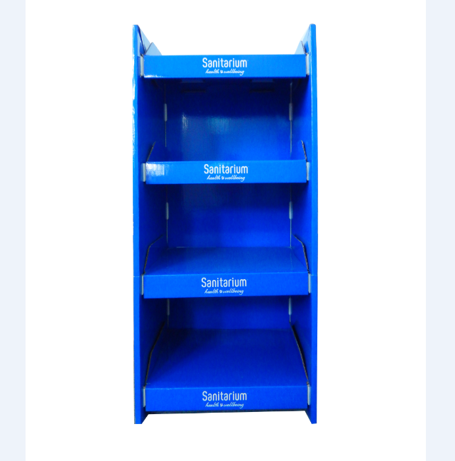 4 Tiers phamacy cardboard floor display stand unit